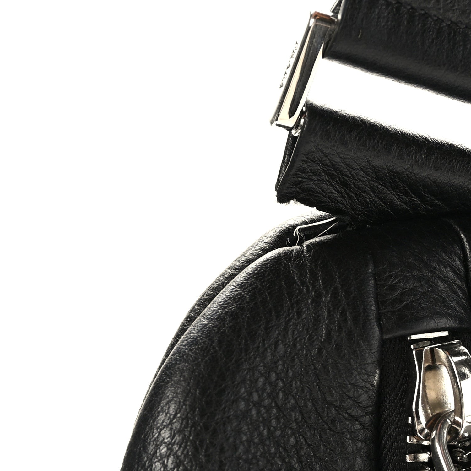 Prada Vitello Daino Triangle Shoulder Bag Black 10 of 10