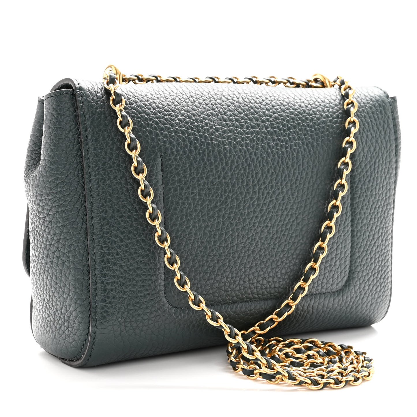 Small Classic Grain Calfskin Small Lily Flap Dark Green