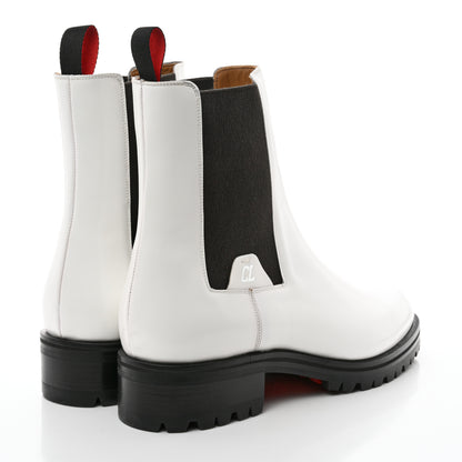 Christian Louboutin Calfskin Abrasivato Motok Flat Boots 40 White 4 of 8