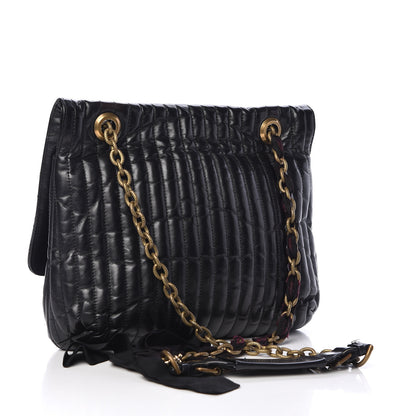 Lanvin Hammered Calfskin Medium Happy Edgy Shoulder Bag Black 3 of 13