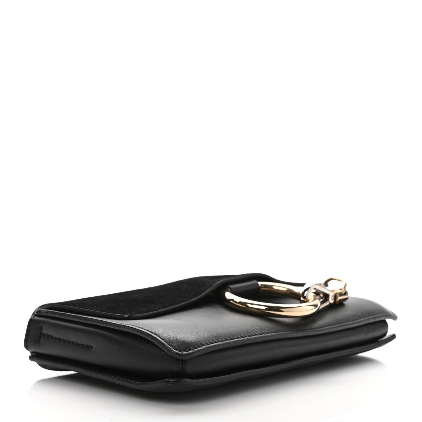 Suede Calfskin Small Faye Shoulder Bag Black