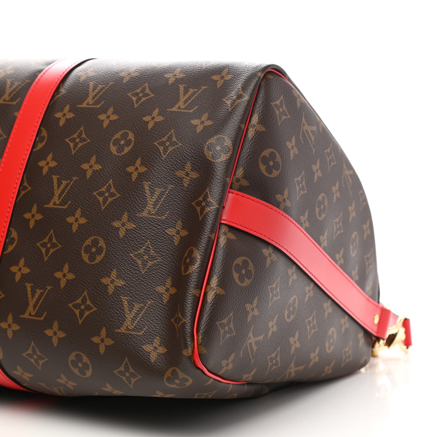 Louis Vuitton Calfskin Monogram Keepall Bandouliere 50 Coquelicot 10 of 12