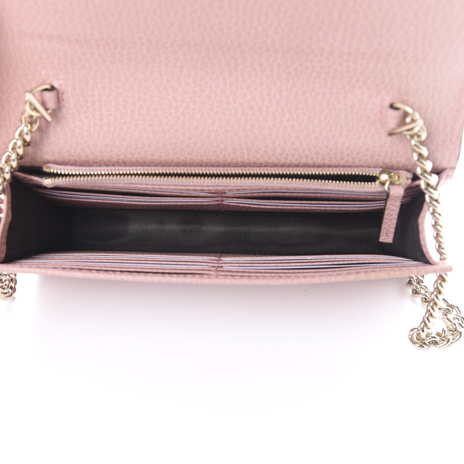 Gucci Dollar Calfskin Interlocking G Chain Wallet Soft Pink 4 of 10