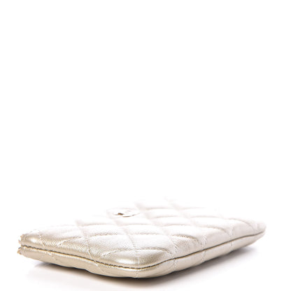 Chanel Metallic Caviar Quilted Small Cosmetic Case Gold 4 of 8