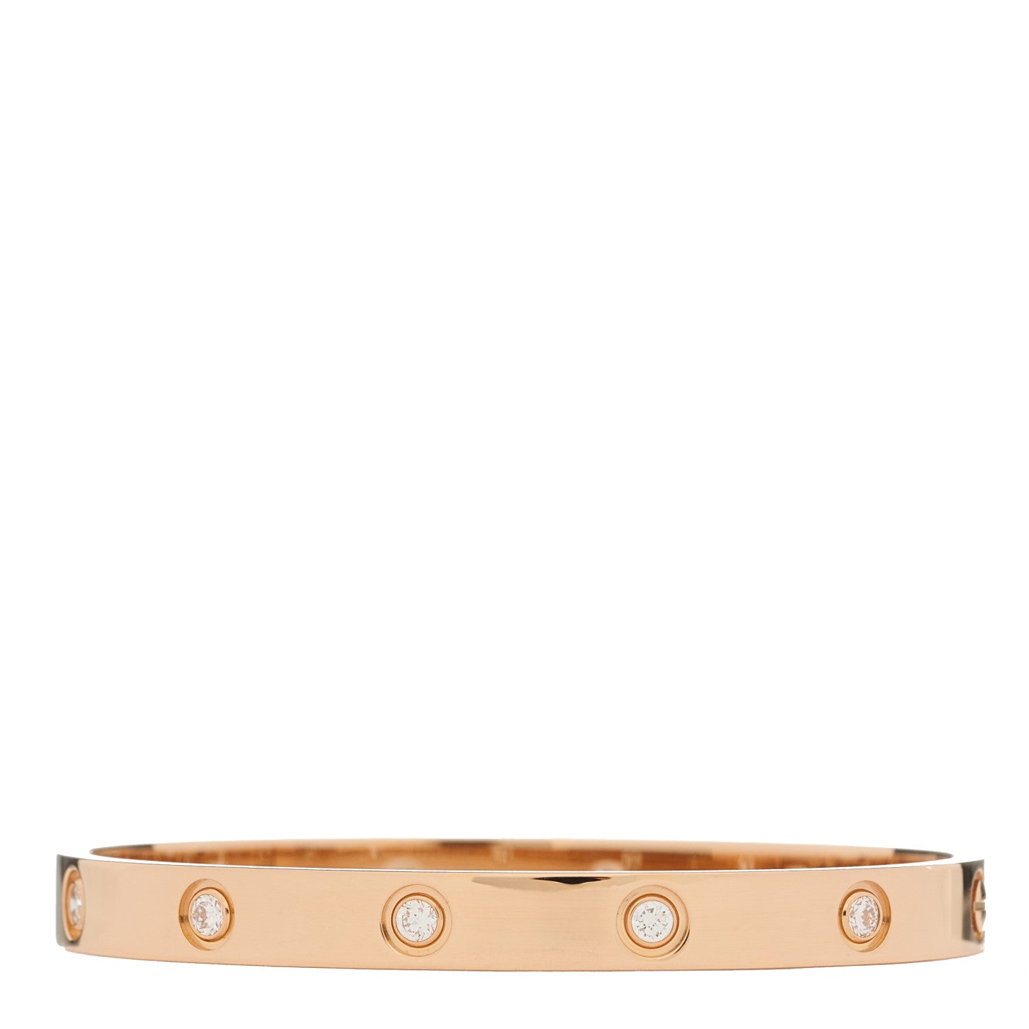 Cartier 18K Pink Gold 10 Diamond LOVE Bracelet 17 2 of 6