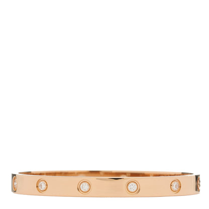 Cartier 18K Pink Gold 10 Diamond LOVE Bracelet 17 2 of 6