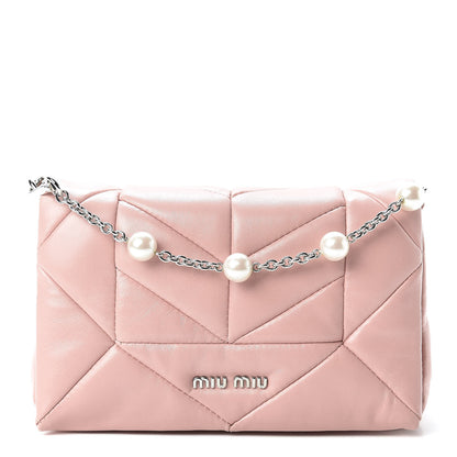 Miu Miu Nappa Patch Pearl Shoulder Bag Orchidea 1 of 9