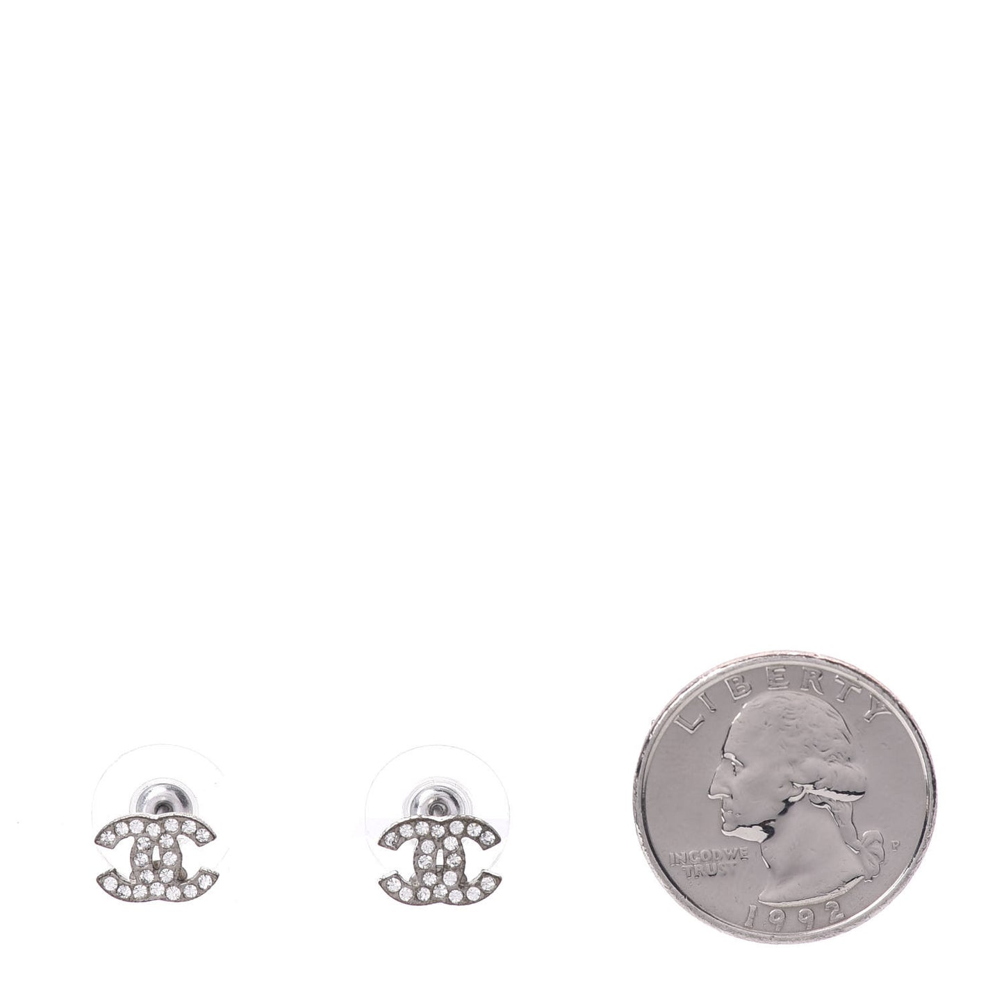 Crystal Mini Timeless CC Earrings Silver