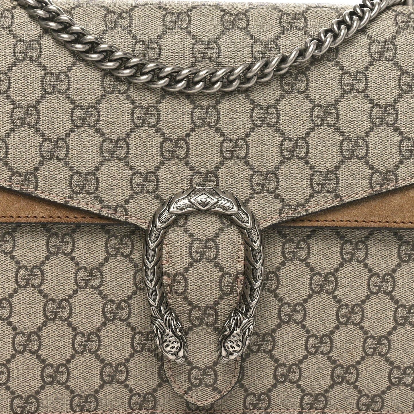 GG Supreme Monogram Medium Dionysus Shoulder Bag Taupe