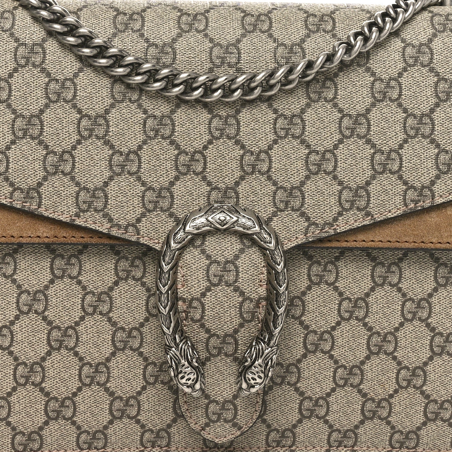 Gucci GG Supreme Monogram Medium Dionysus Shoulder Bag Taupe 8 of 10