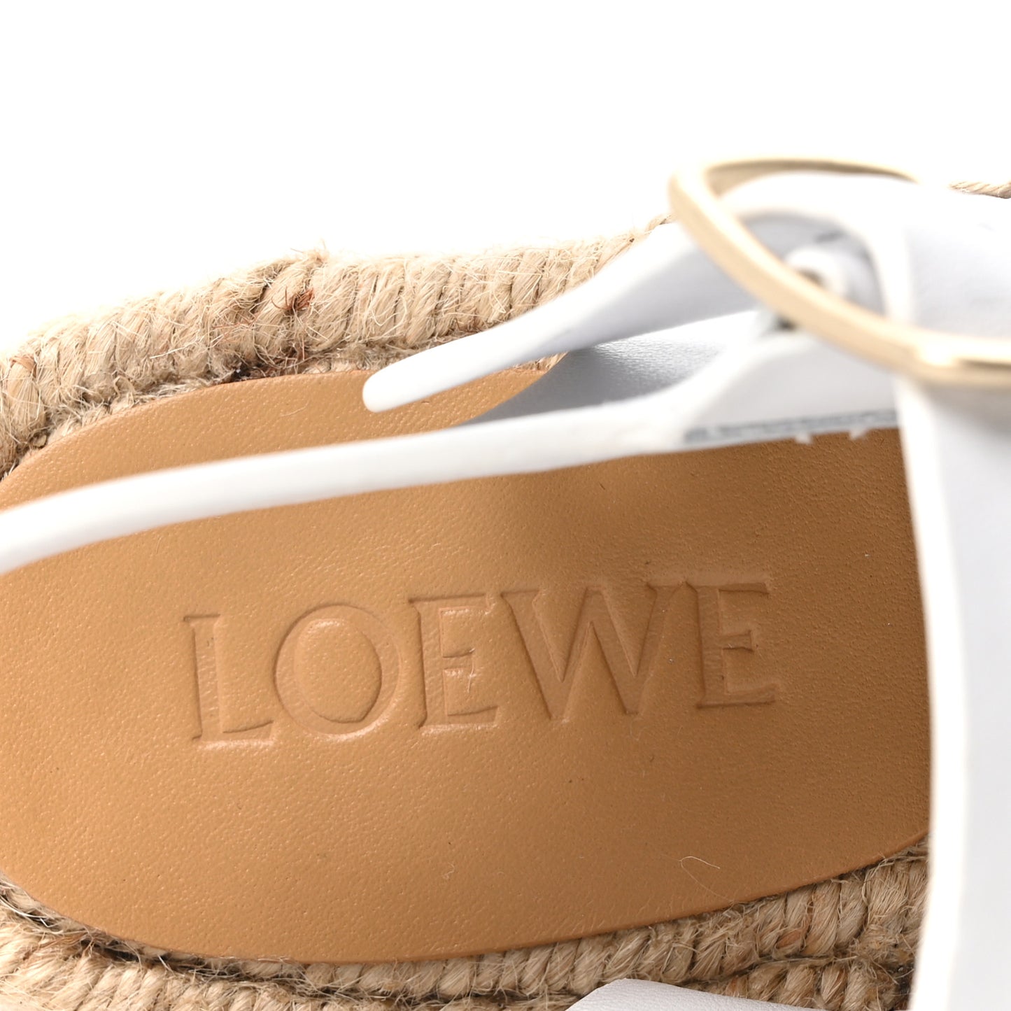 Raffia Logo Espadrille Sandals 40 Natural White