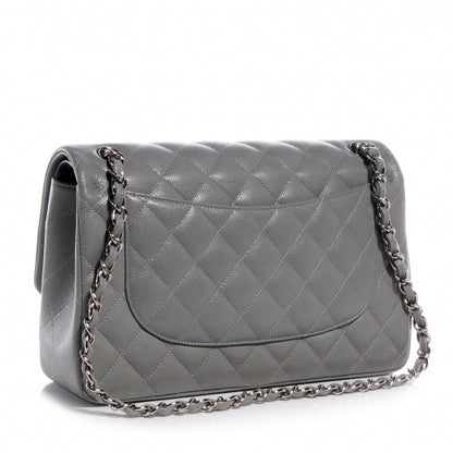 Chanel Caviar Jumbo Double Flap Grey 3 of 8