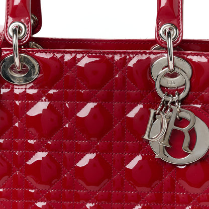 Christian Dior Patent Cannage Medium Lady Dior Red 8 of 10