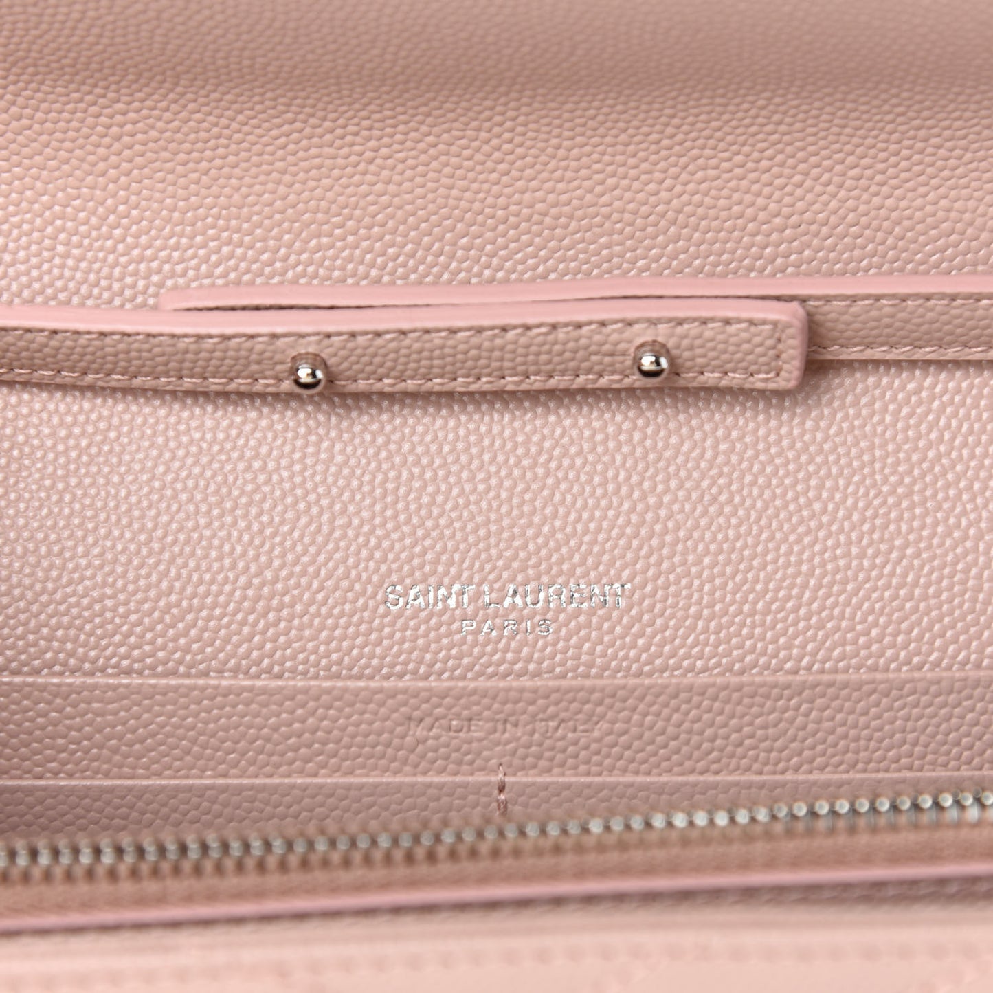 Grain De Poudre Matelasse Chevron Monogram Chain Wallet Pale Pink