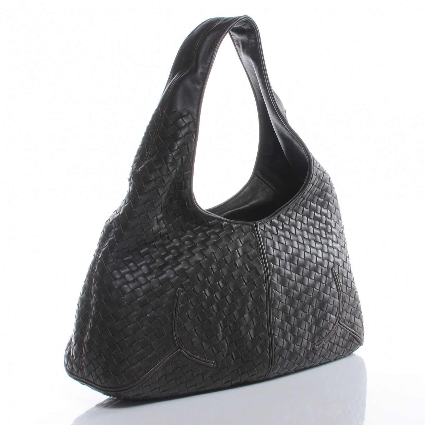 Nappa Intrecciato Ball Hobo Ebano