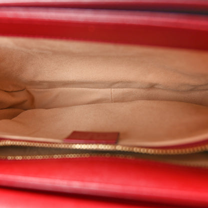 Gucci GG Supreme Monogram Azalea Calfskin Horsebit 1955 Shoulder Bag Beige Ebony New Cherry Red 5 of 10
