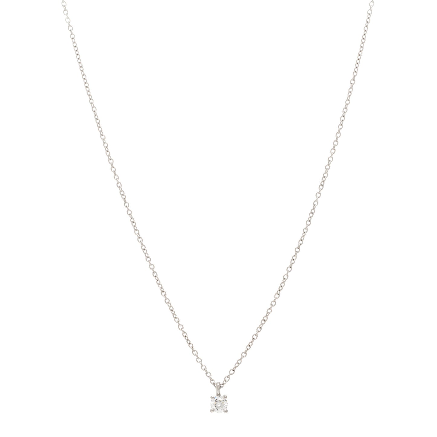 Platinum Diamond .12ct Solitaire Pendant Necklace
