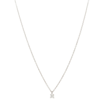 Tiffany Platinum Diamond .12ct Solitaire Pendant Necklace 1 of 4