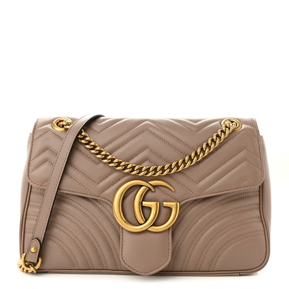 Gucci Calfskin Matelasse Medium GG Marmont Shoulder Bag Porcelain Rose 1 of 10