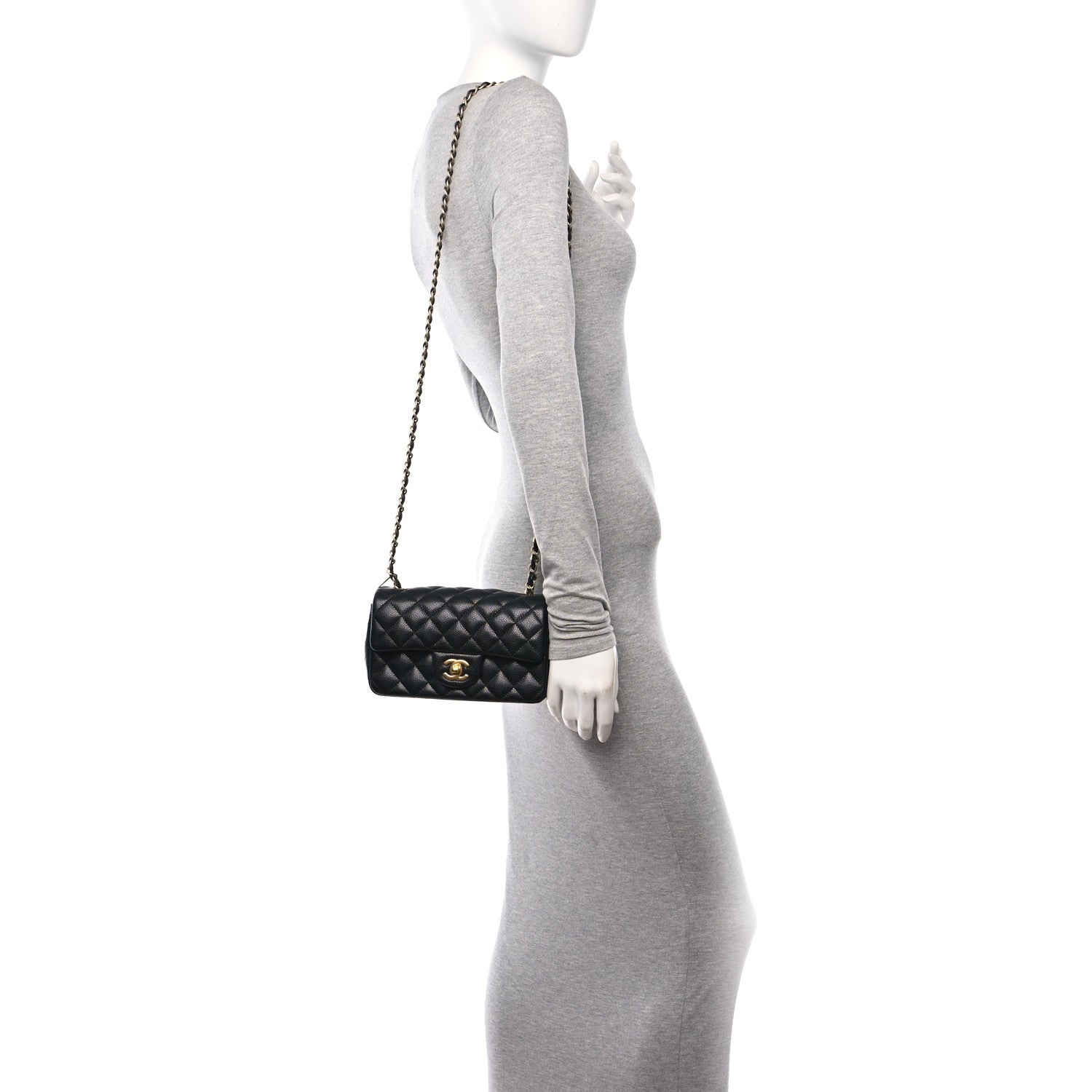 Chanel Caviar Quilted Mini Rectangular Flap Black 2 of 11
