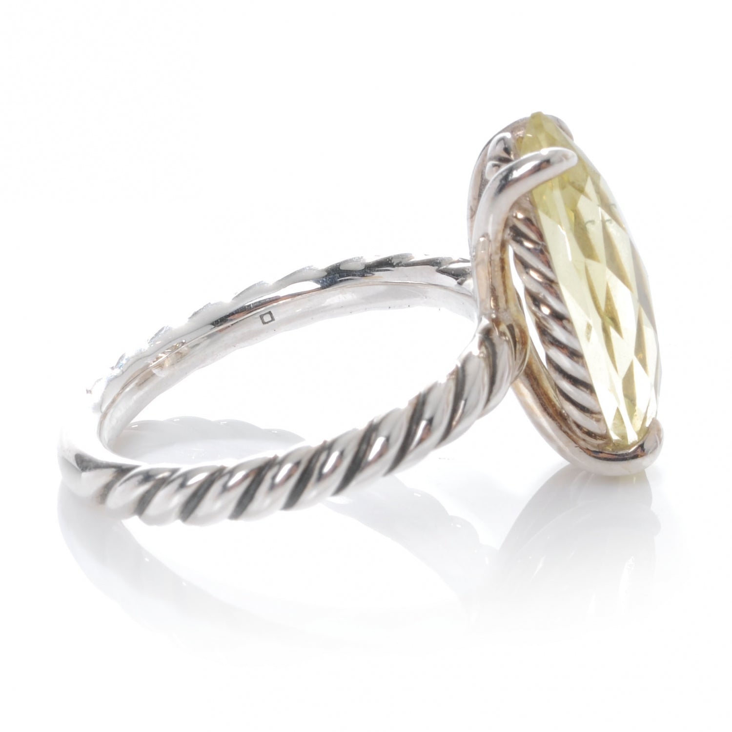 David Yurman Sterling Silver Marquise Lemon Citrine Ring 7 4 of 5
