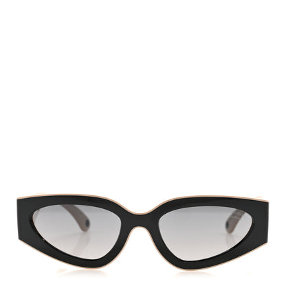 Chanel Acetate Cat Eye Sunglasses 6056 Black Beige 2 of 9