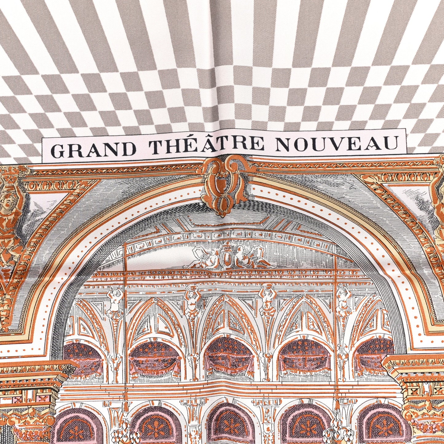 Silk Grand Theatre Nouveau Scarf 90 Rose Pale Etoupe