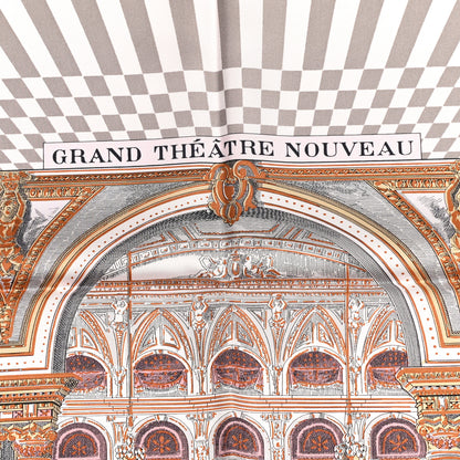 Hermes Silk Grand Theatre Nouveau Scarf 90 Rose Pale Etoupe 4 of 7