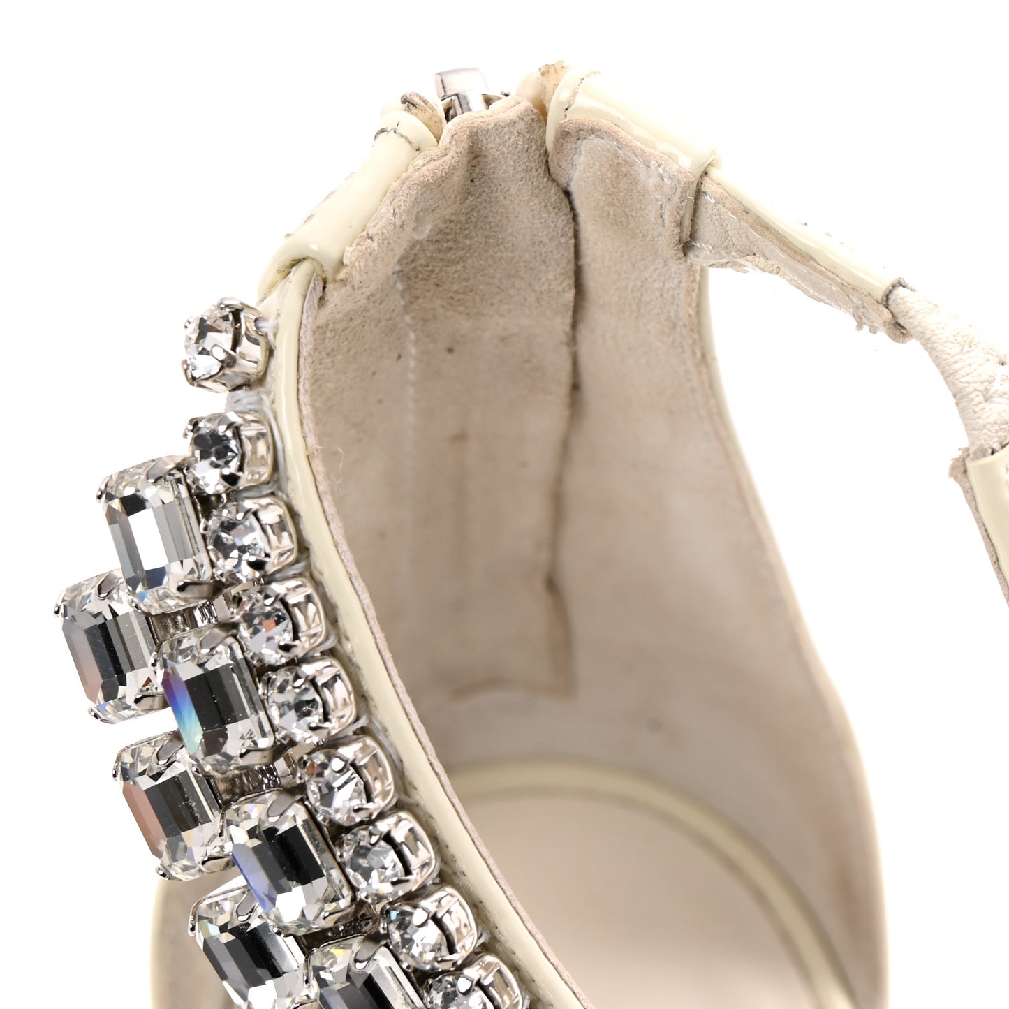 Patent Crystal Verity 100 Sandals 38.5 Latte