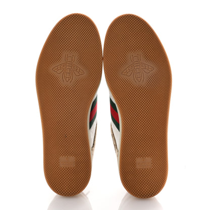 Gucci Lame GG Monogram Nubuck Web Screener Sneakers 41 Beige Ebony Pink 7 of 11