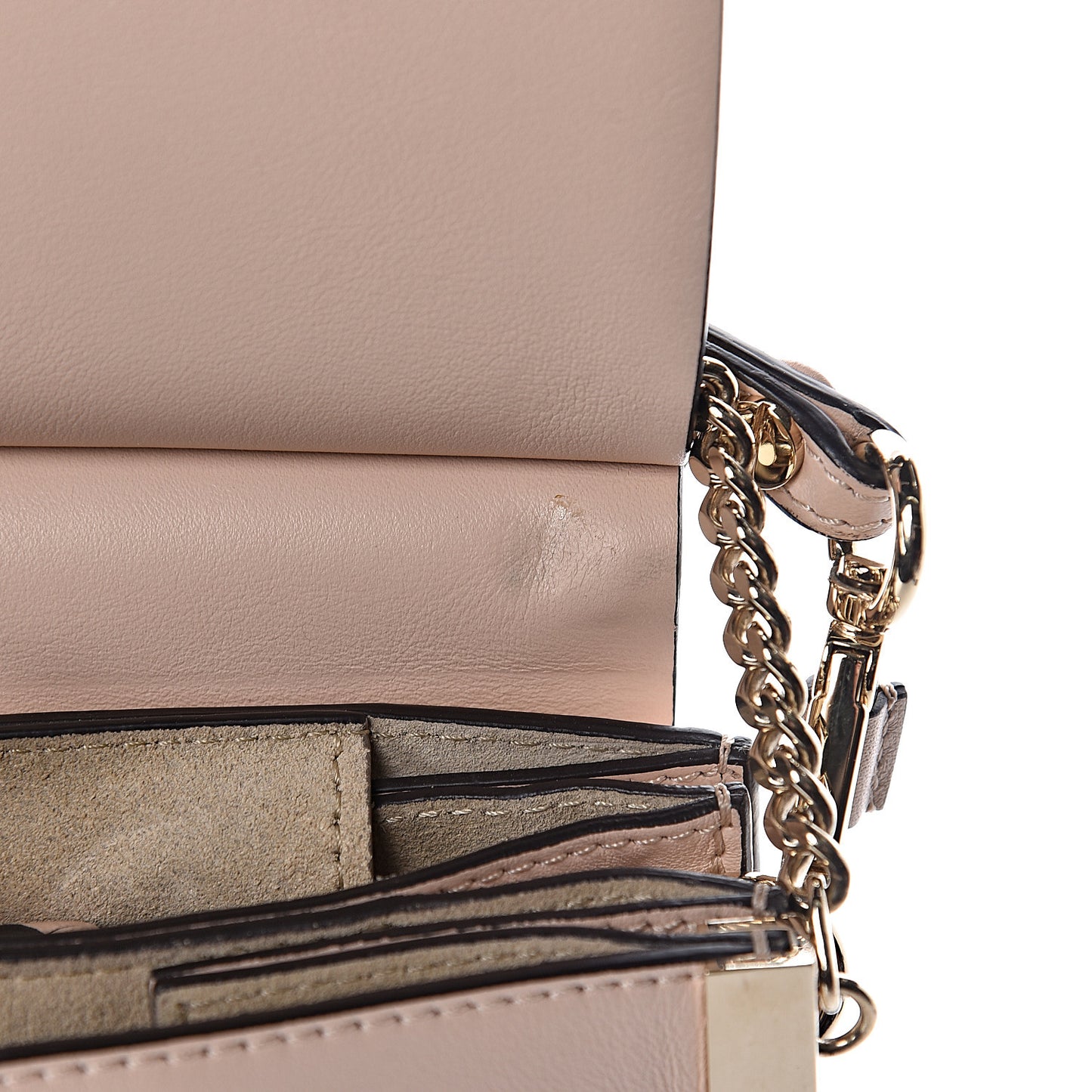 Calfskin Suede Medium Faye Shoulder Bag Cement Pink