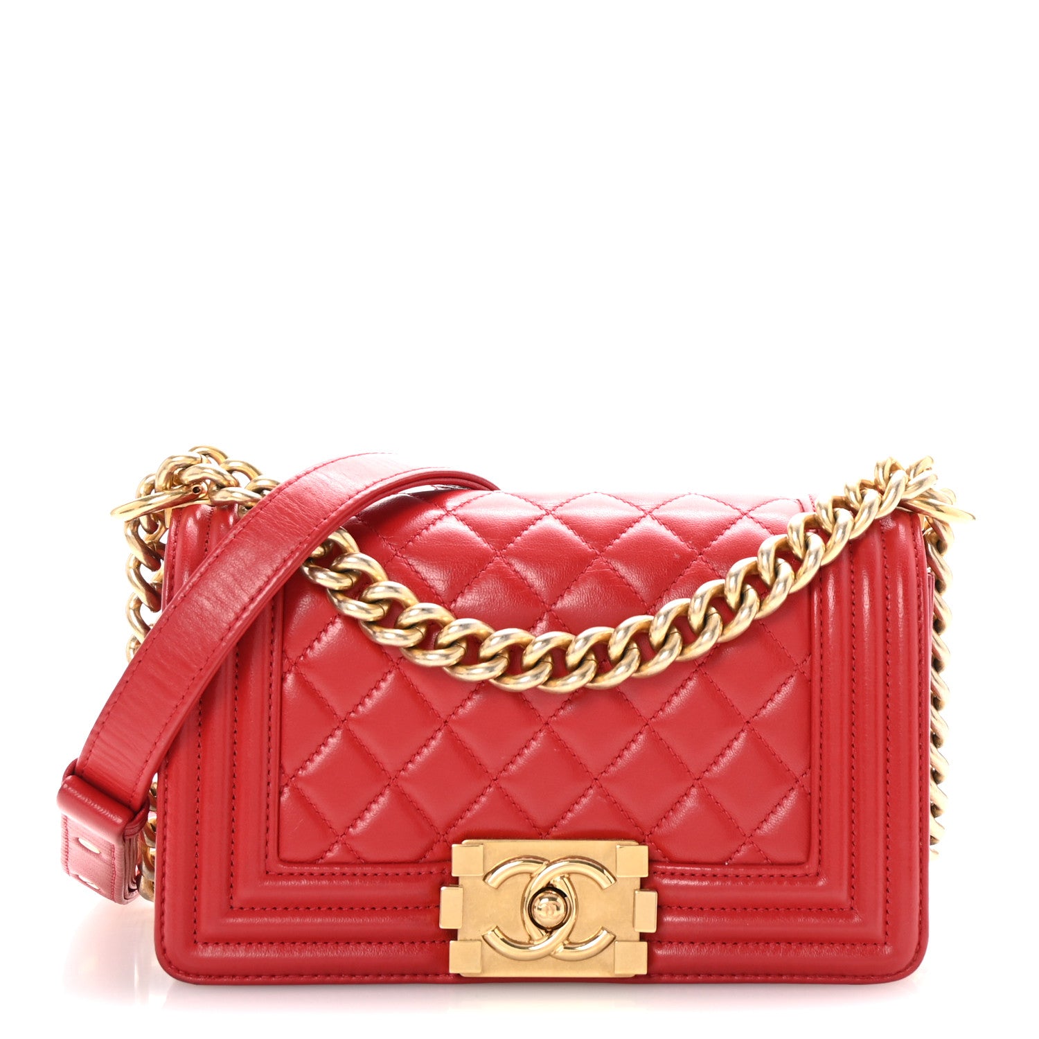 Chanel Lambskin Quilted Small Boy Flap Red 1 of 10