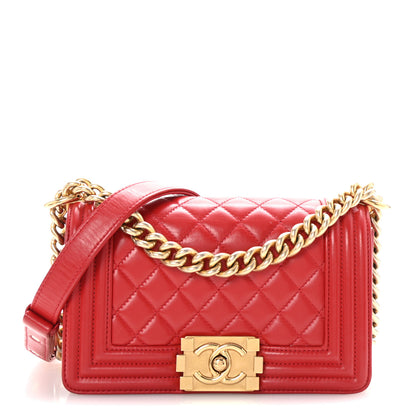 Chanel Lambskin Quilted Small Boy Flap Red 1 of 10
