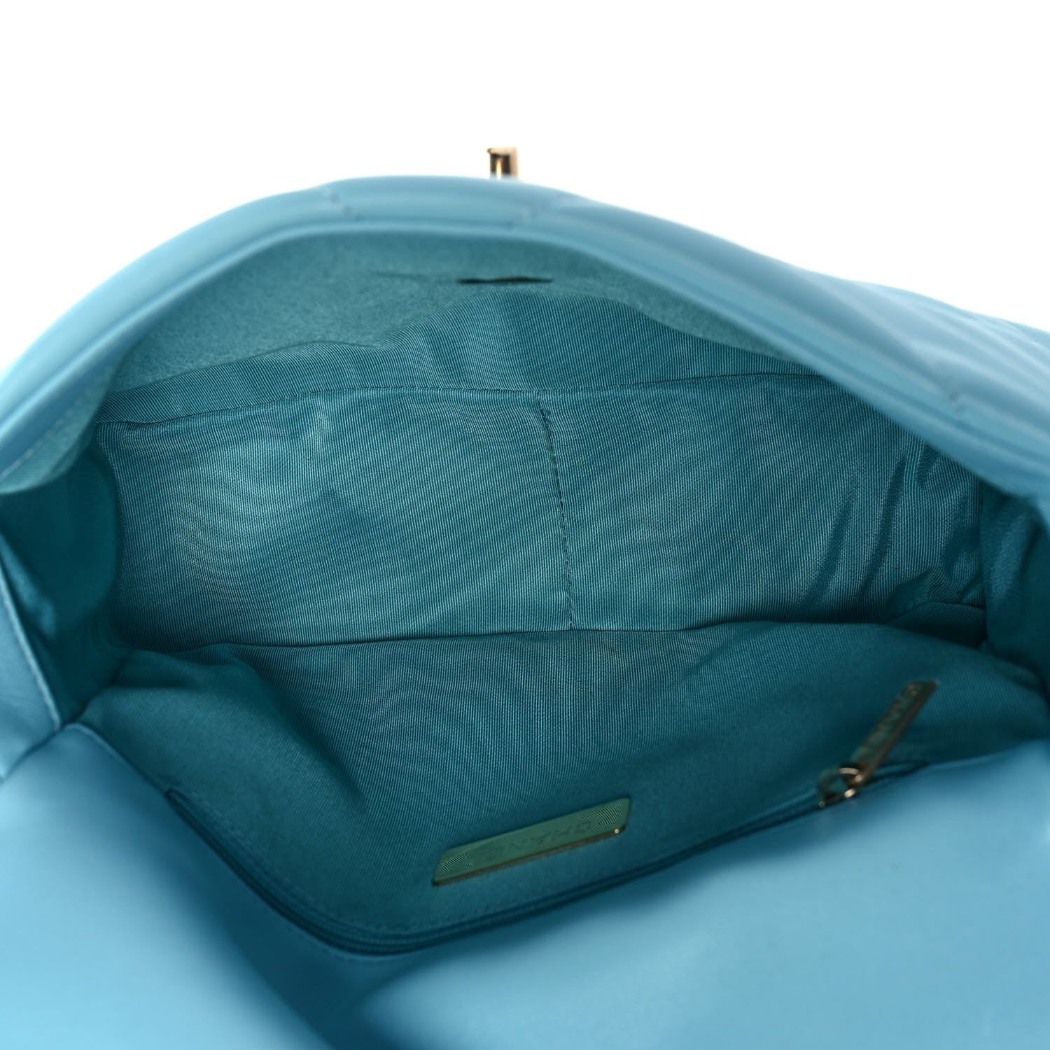 Chanel Shiny Lambskin Quilted Medium Chanel 19 Flap Light Blue 5 of 10