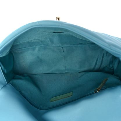Chanel Shiny Lambskin Quilted Medium Chanel 19 Flap Light Blue 5 of 10
