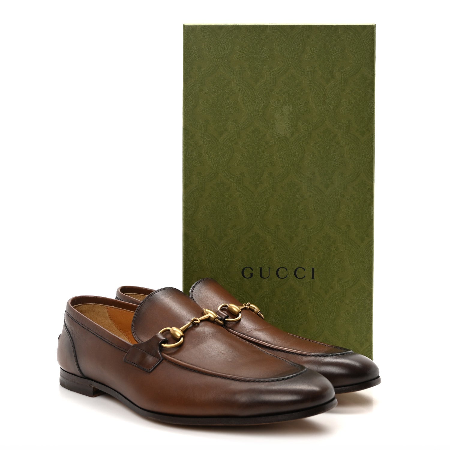 Gucci Betis Glamour Calfskin Horsebit Mens Jordaan Loafers 9 Fondente 10 of 10
