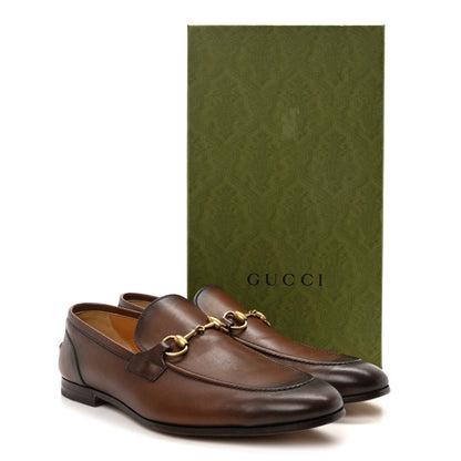 Gucci Betis Glamour Calfskin Horsebit Mens Jordaan Loafers 9 Fondente 10 of 10