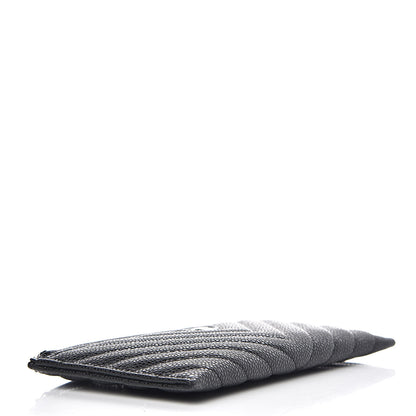 Chanel Caviar Chevron Quilted Zip Pouch Black 4 of 10