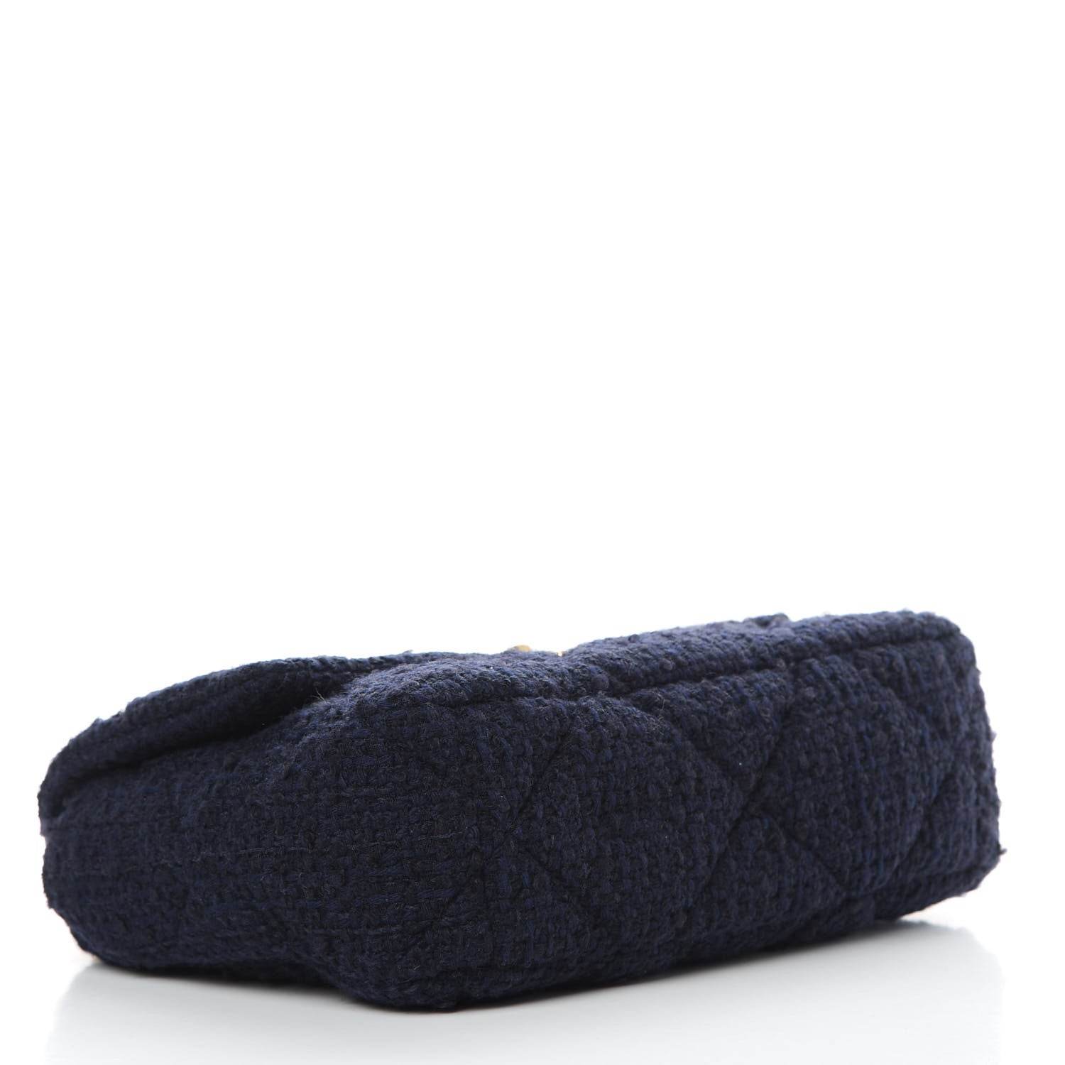 Chanel Tweed Quilted Large 19 Flap Navy Blue 4 of 11