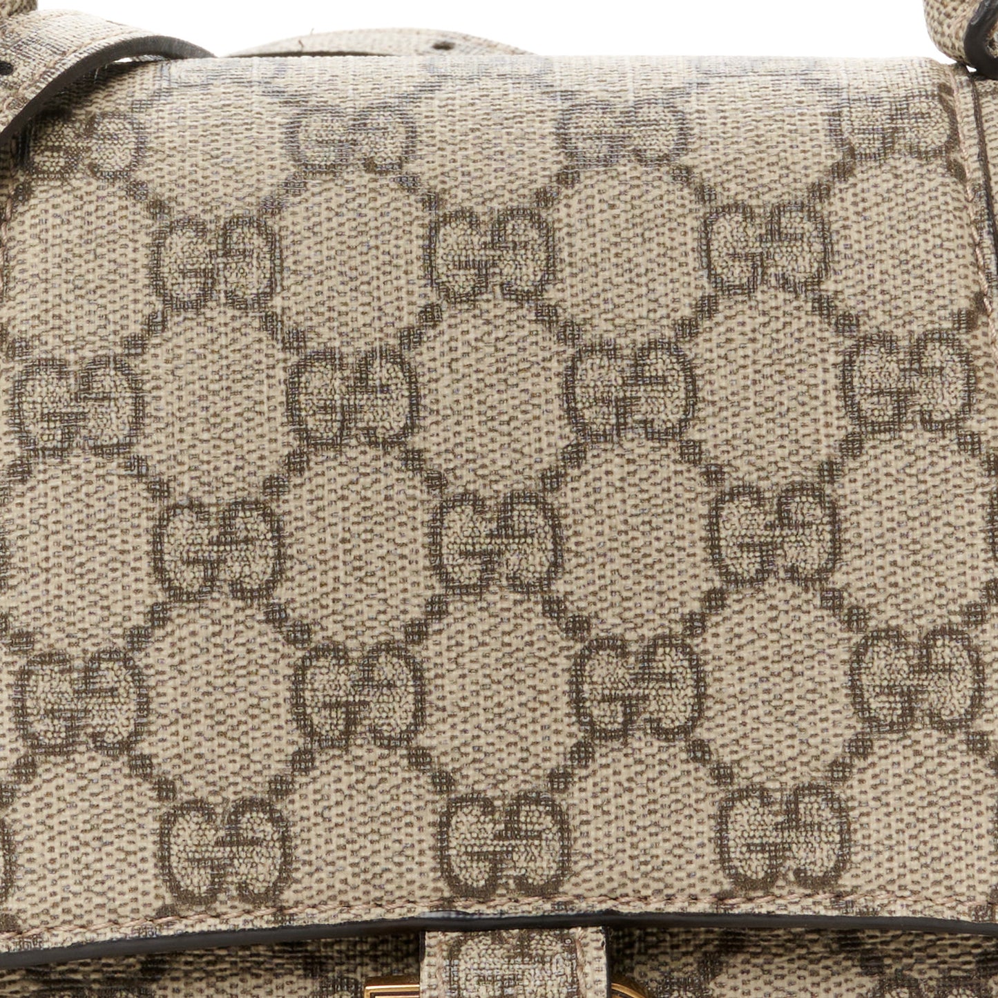 X GUCCI GG Supreme Monogram Small Hourglass Top Handle Bag Beige Ebony