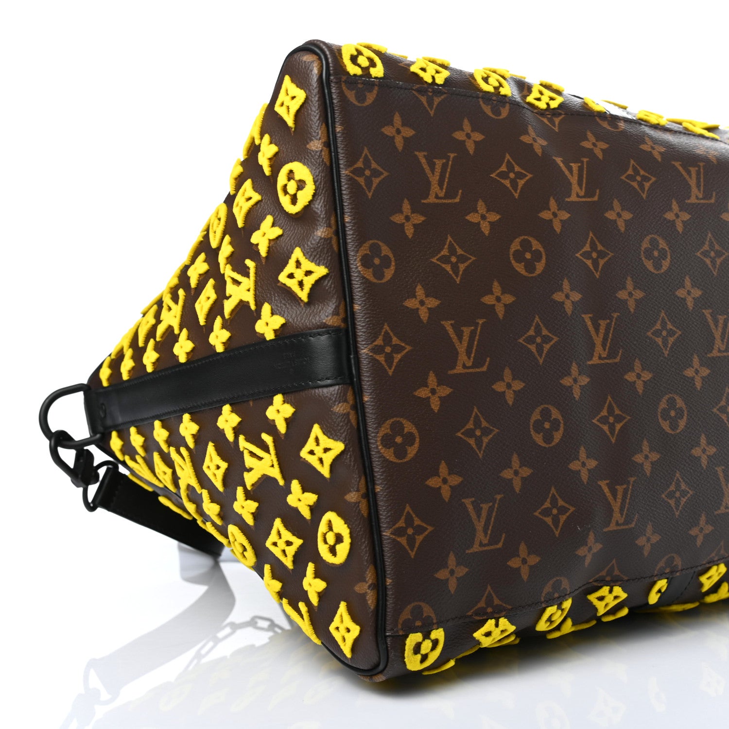 Louis Vuitton Monogram Tuffetage Keepall Triangle Bandouliere 50 Jaune 8 of 9