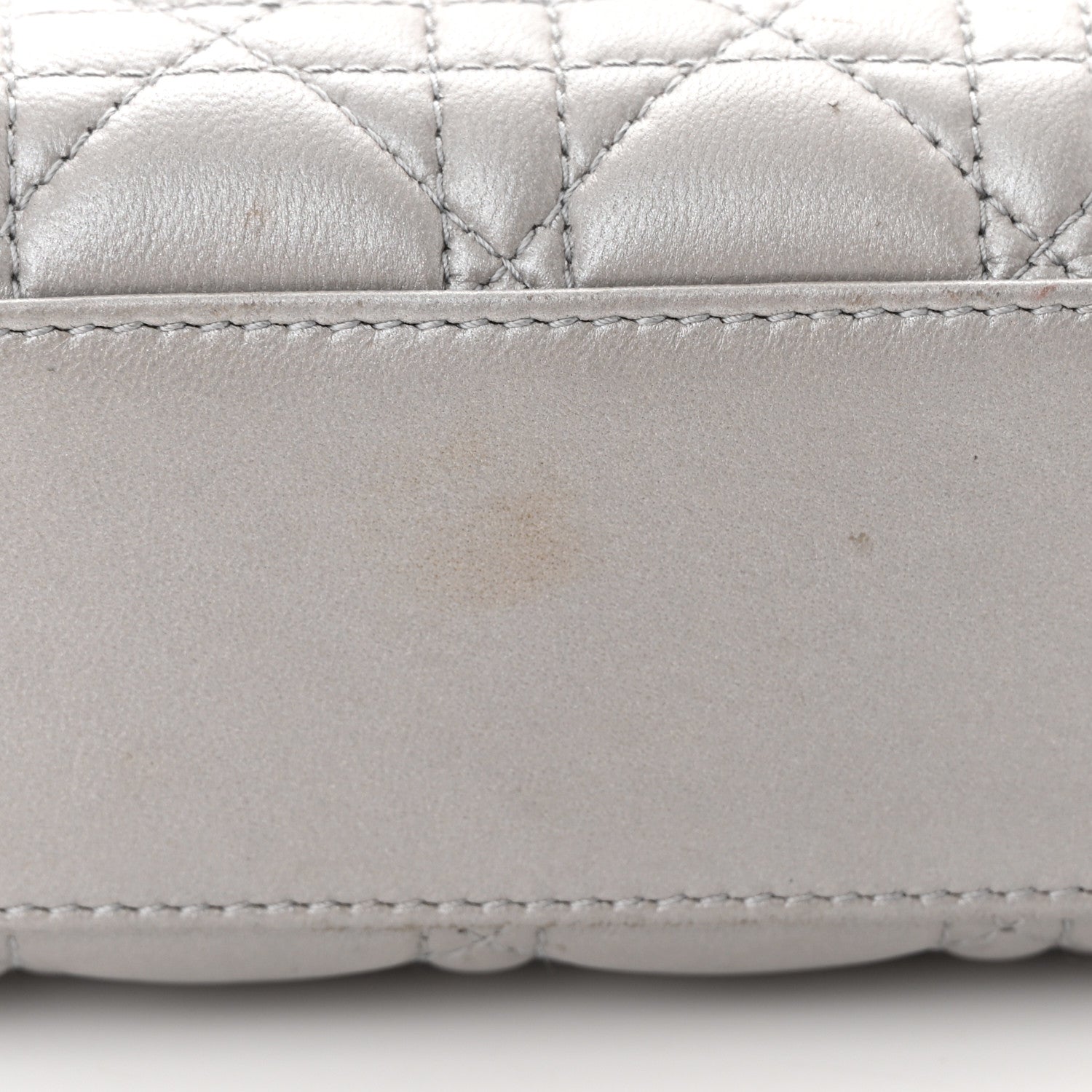 Christian Dior Metallic Lambskin Cannage Mini Lady Dior Grey 12 of 17