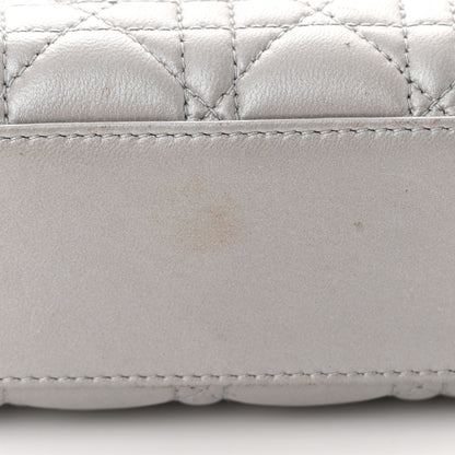 Christian Dior Metallic Lambskin Cannage Mini Lady Dior Grey 12 of 17