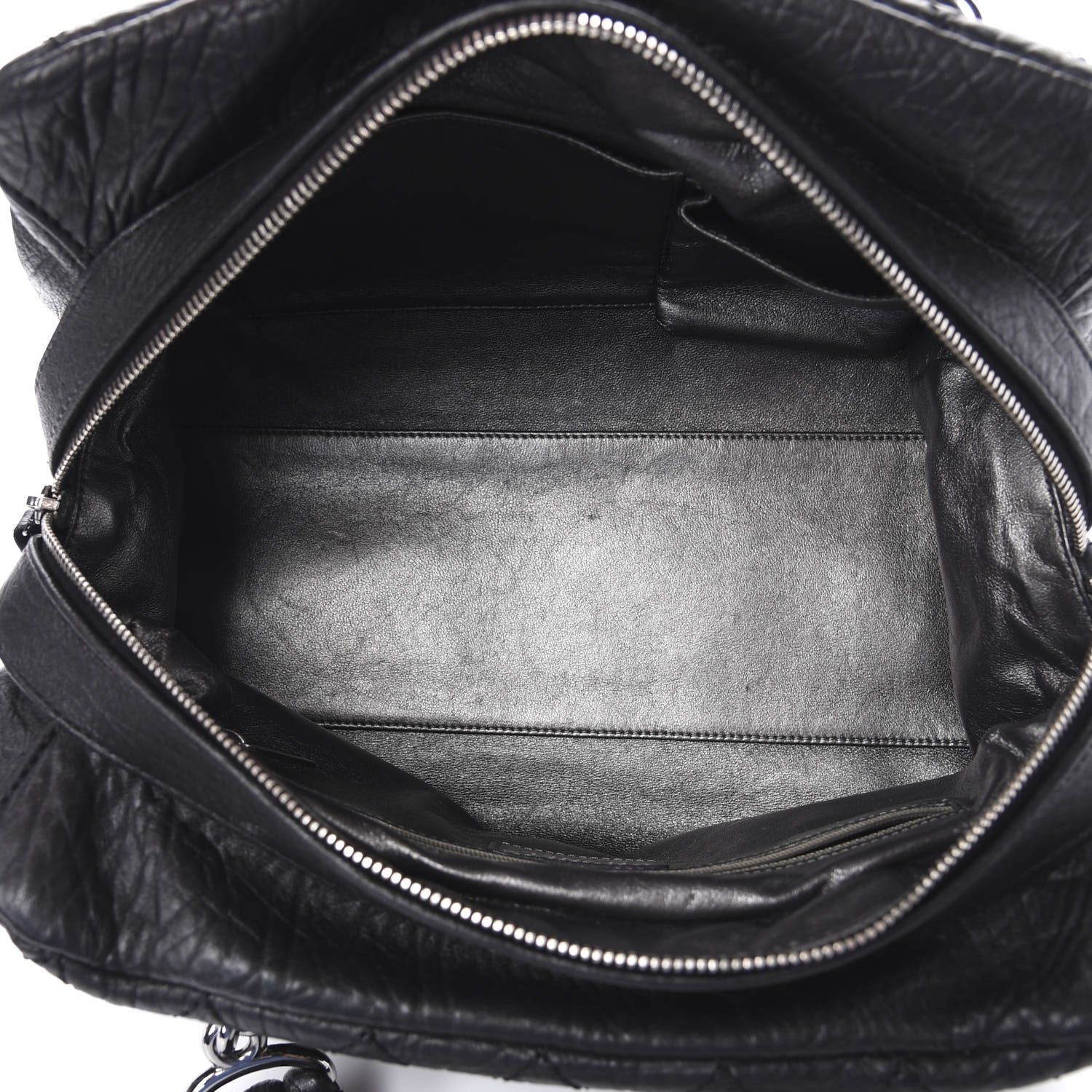 Chanel Distressed Lambskin Quilted Small Le Marais Tote Black 5 of 10