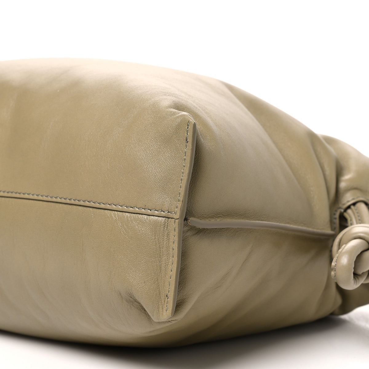 Loewe Shiny Nappa Lambskin Puffer Flamenco Knot Clutch Clay Green 9 of 9