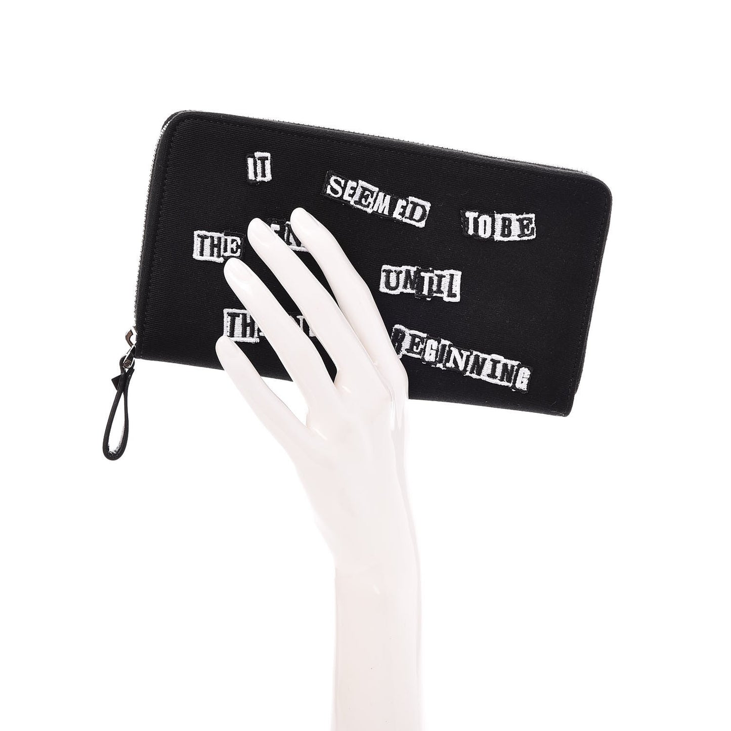 X JAMIE REID Cotton Canvas Zip Around Wallet Black