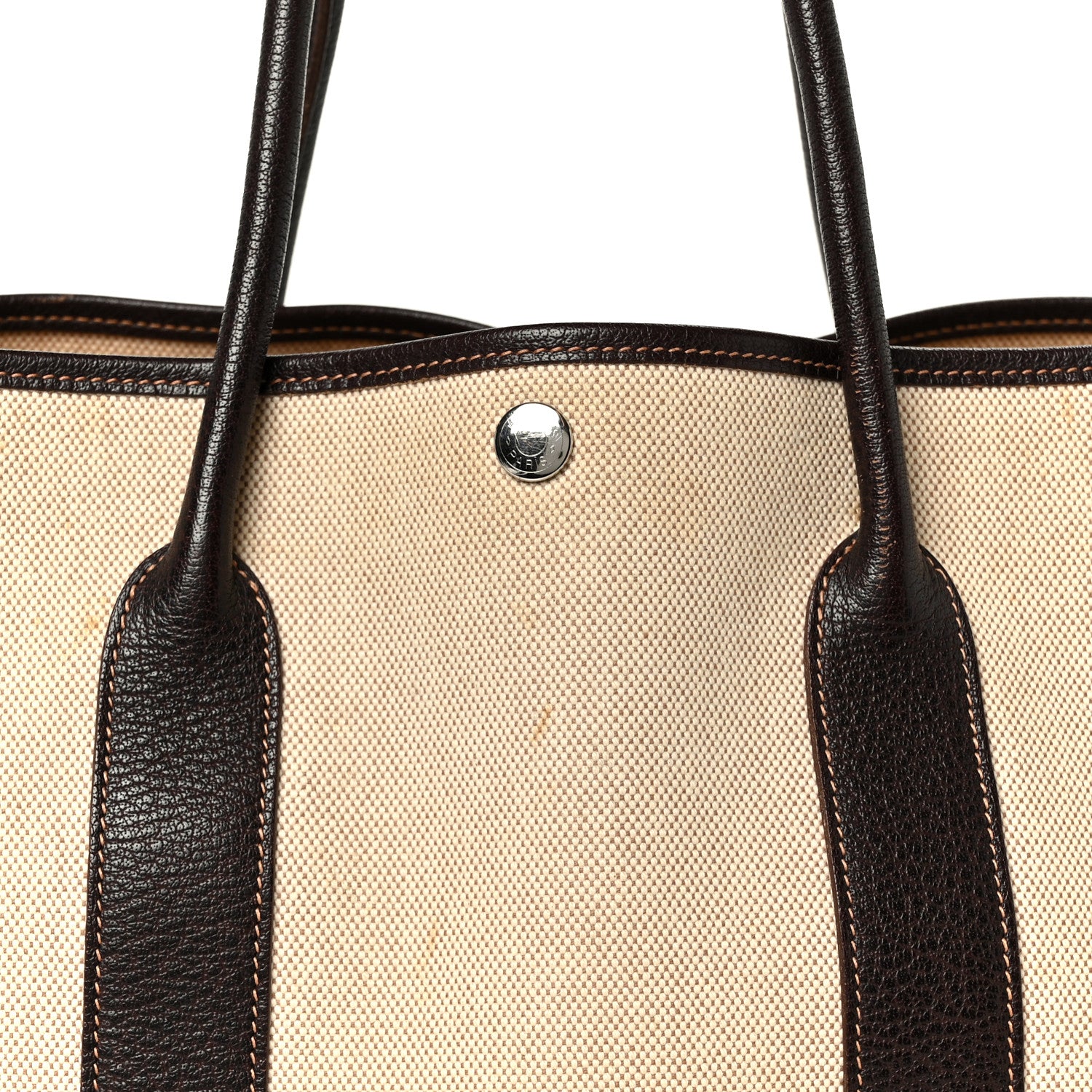 Hermes Buffle Skipper Toile Garden Party 36 MM Tote Marron Fonce 7 of 9