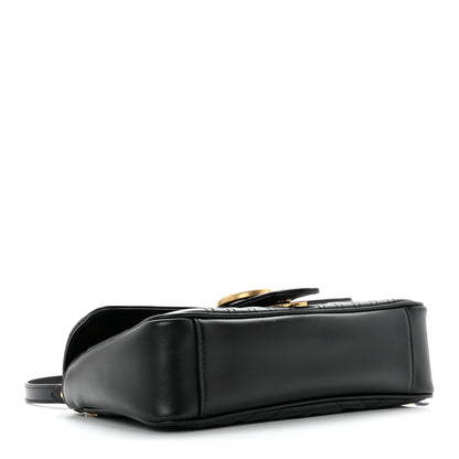 Gucci Calfskin Matelasse Small GG Marmont Shoulder Bag Black 3 of 8