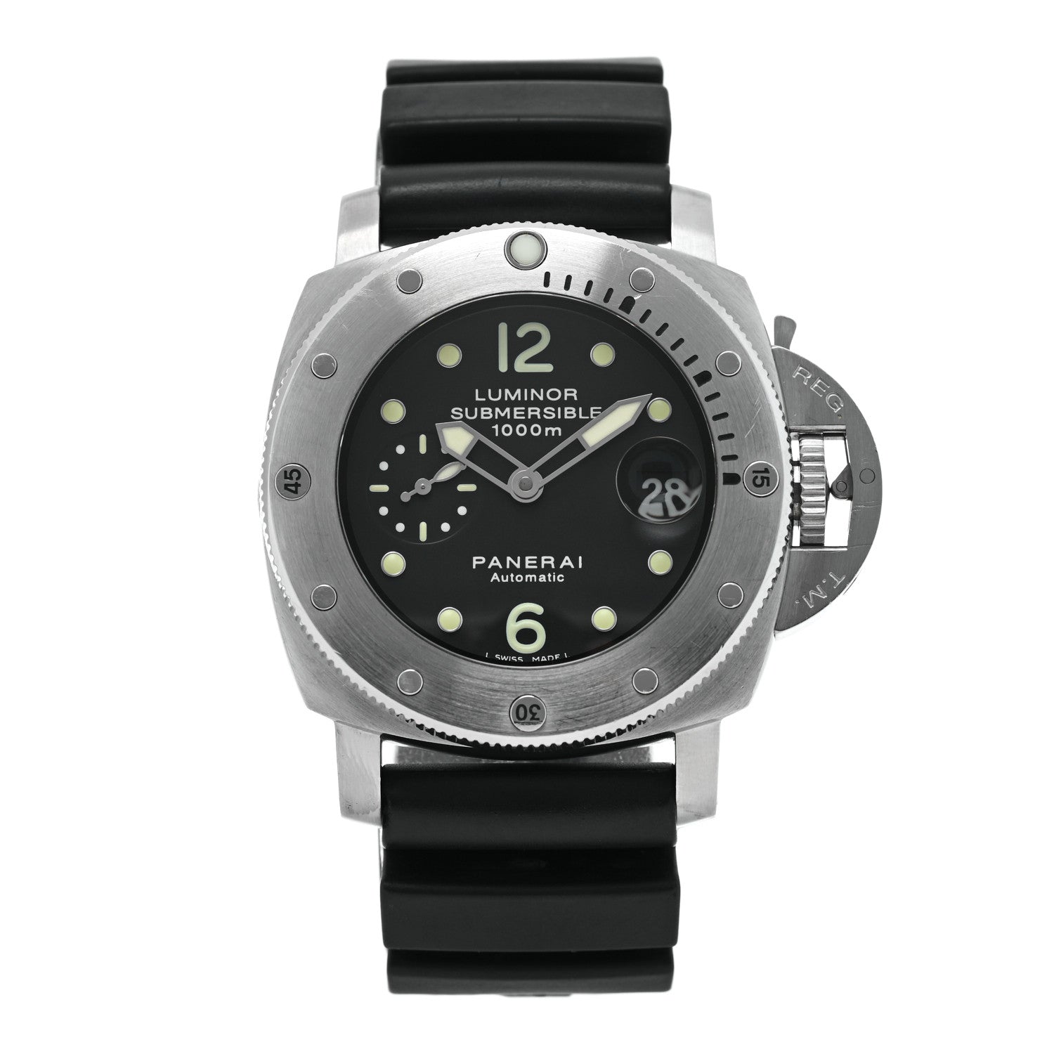 Panerai Stainless Steel Rubber 44mm Luminor 1950 Automatic Watch Black PAM00243 1 of 5
