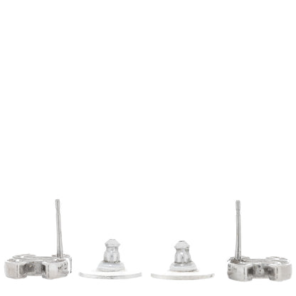 Chanel Baguette Crystal CC Earrings Silver Grey 3 of 4